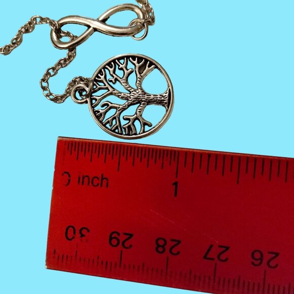 Tree of Life Silver Necklace Infinity Pendant Fashion Jewelry Women Chain 20 inc - Picture 8 of 8